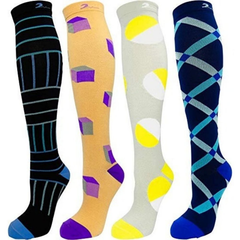 Mens & Womens 4 Pair Extra Soft Colorful Design Mo